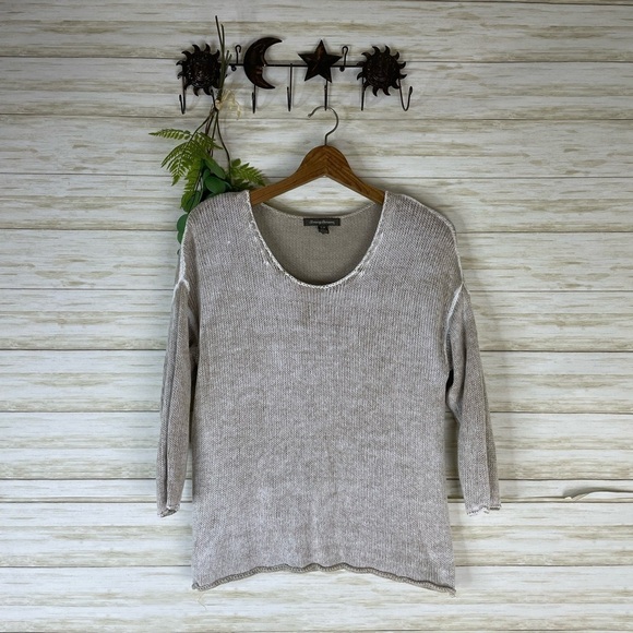 Tommy Bahama Distressed Acidwash Linen Loose Knit Sweater - Picture 2 of 5